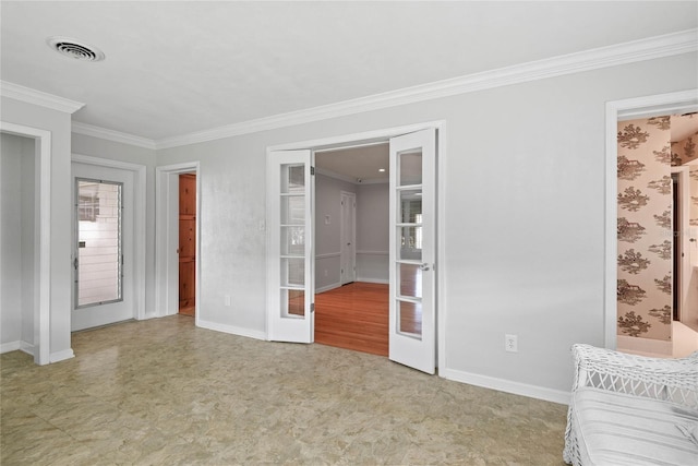 625 Brechin Dr, Winter Park, FL 32792 - unfurnished bedroom featuring crown molding, baseboards, and tile patterned floors