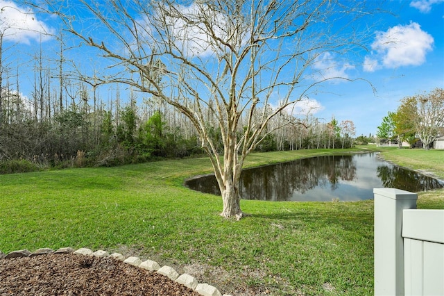 view of yard featuring a water view