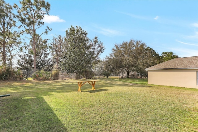 view of yard with fence