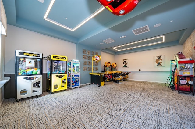 recreation room featuring carpet floors