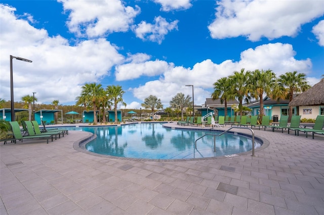 view of pool featuring a patio area