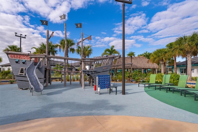 view of community with a playground