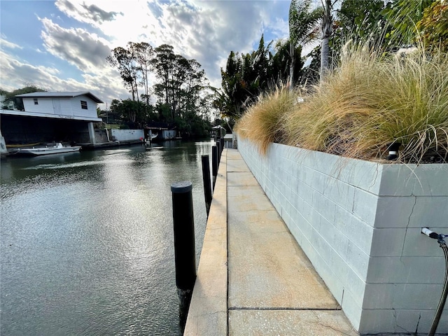 exterior space featuring a water view