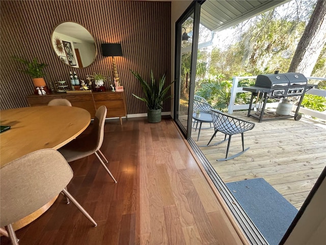 interior space featuring wood finished floors