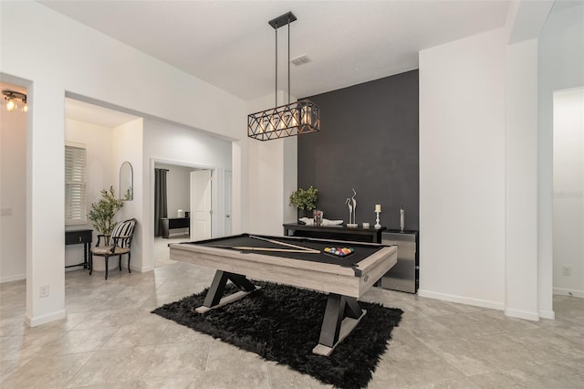 game room featuring billiards