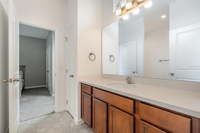 bathroom featuring vanity and tile patterned floors