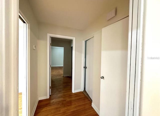 hall featuring hardwood / wood-style floors