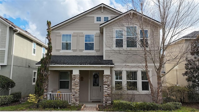 craftsman inspired home featuring a porch