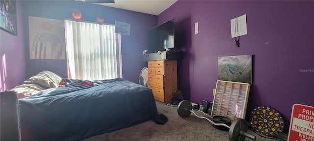 bedroom with carpet