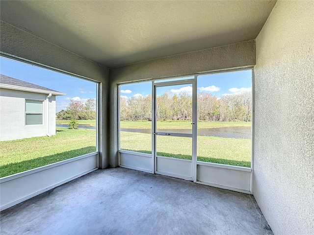 view of unfurnished sunroom