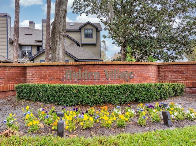 view of community sign