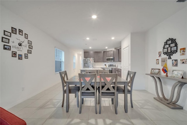 view of tiled dining space