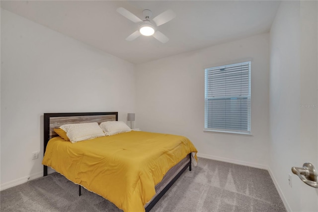 bedroom with carpet and ceiling fan