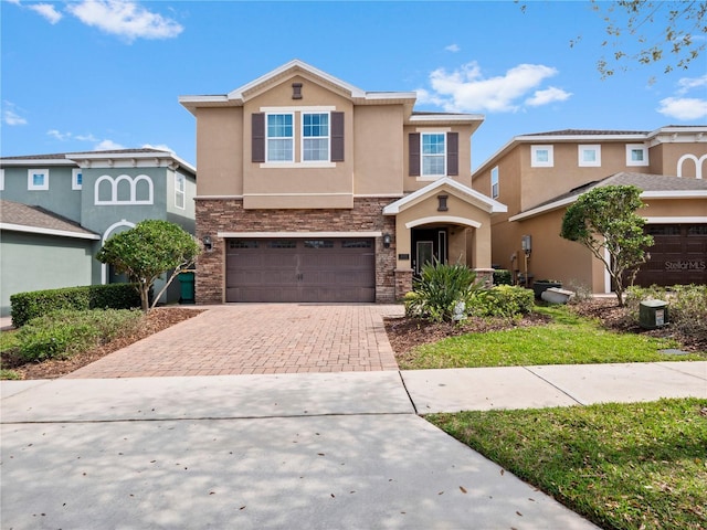 view of front of house with a garage