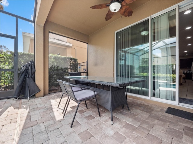 view of patio / terrace with ceiling fan