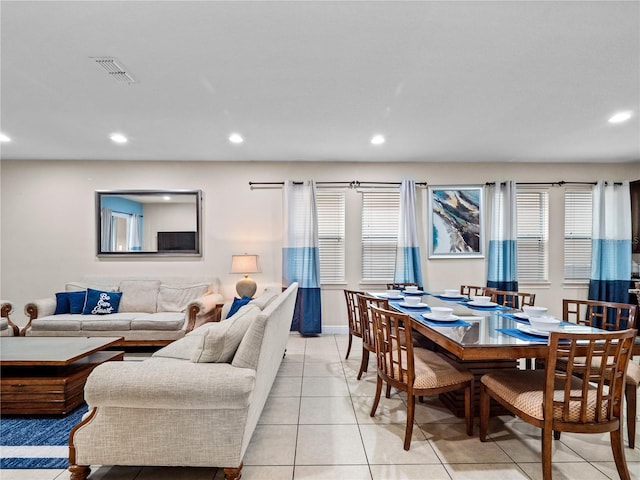 view of tiled living room