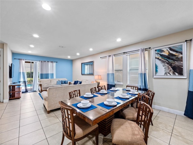 view of tiled dining room