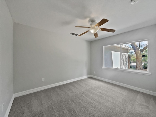 662 Lake Dr, Altamonte Springs, FL 32701 - unfurnished room with a ceiling fan, carpet flooring, visible vents, and baseboards