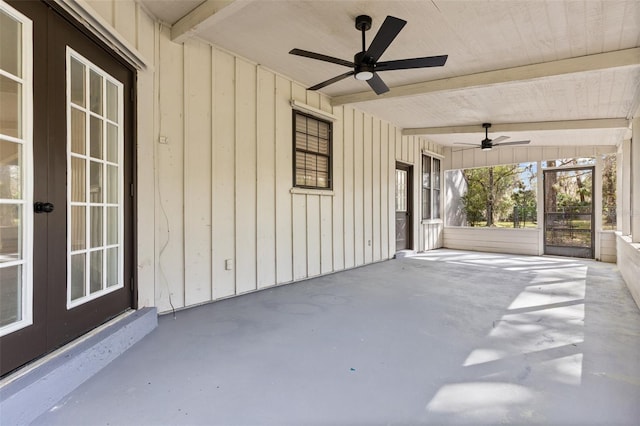 view of patio / terrace featuring ceiling fan