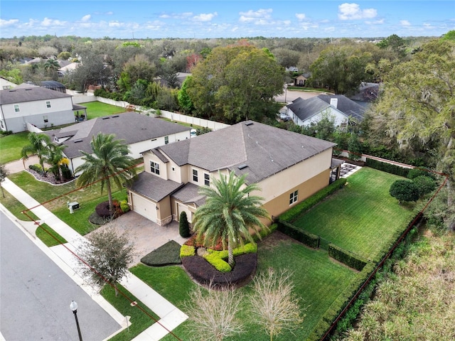 aerial view with a residential view