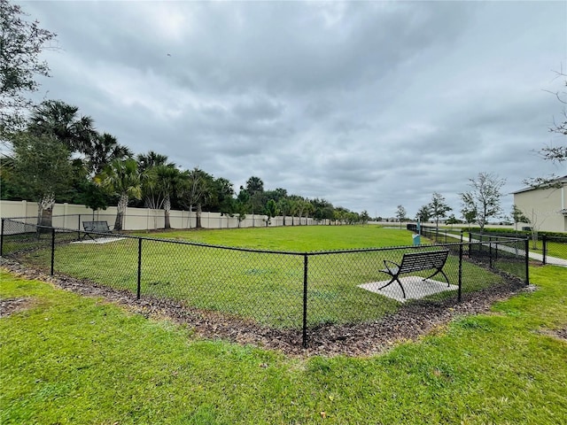 view of property's community with a yard