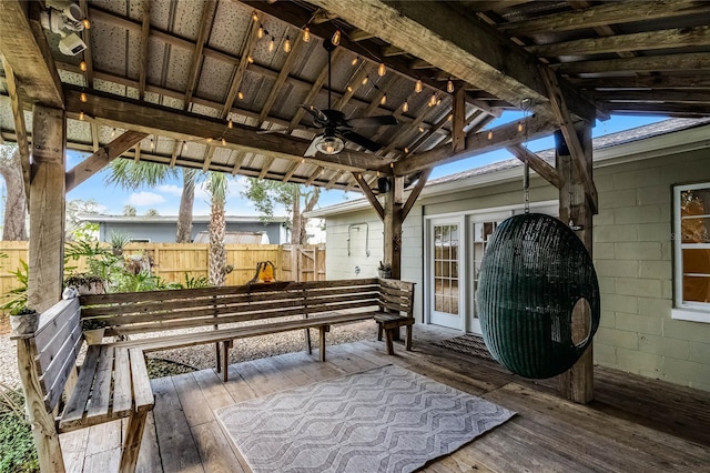 deck with ceiling fan