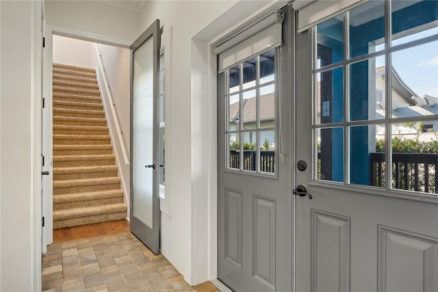 doorway featuring stairway