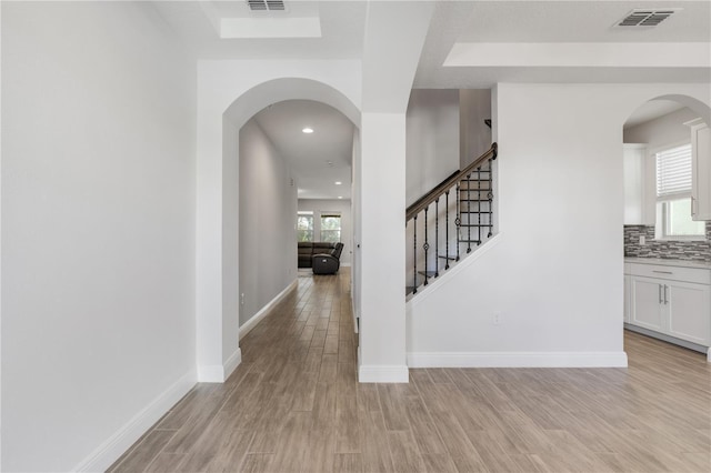 entryway featuring light wood-type flooring