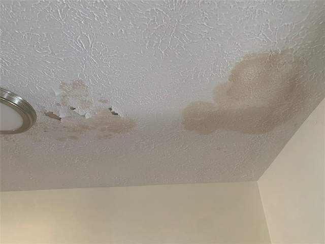 interior details featuring a textured ceiling