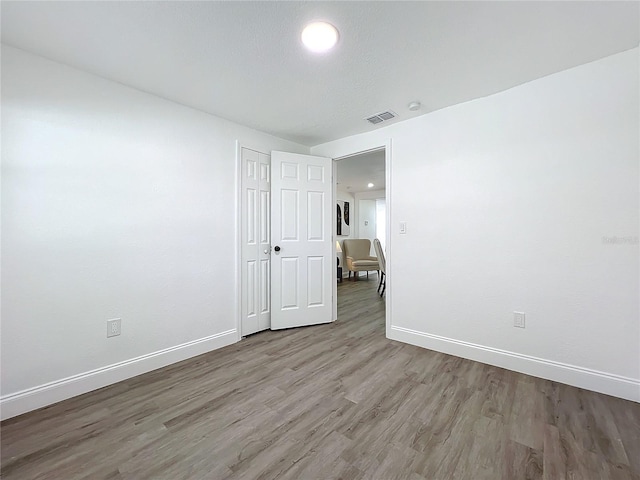 empty room featuring light wood-type flooring