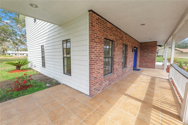 view of patio featuring covered porch