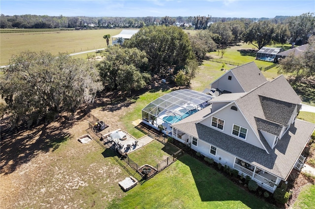 bird's eye view featuring a rural view