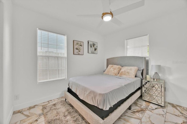 5108 Avignon Ct, Orlando, FL 32839 - bedroom with baseboards, marble finish flooring, and ceiling fan