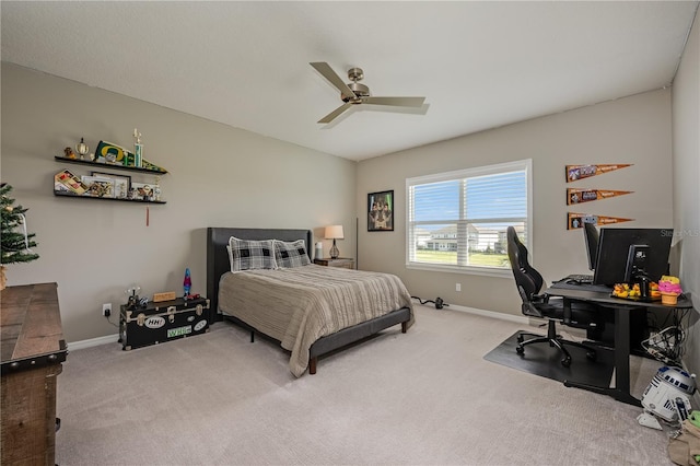 7515 John Hancock Dr, Winter Garden, FL 34787 - bedroom featuring carpet, baseboards, and ceiling fan