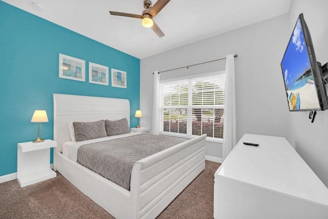 9017 Dogleg Dr, Davenport, FL 33896 - bedroom with carpet flooring, baseboards, and ceiling fan