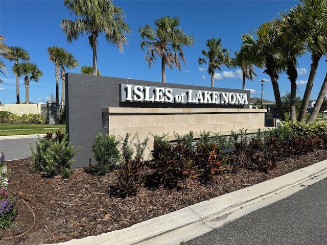 view of community sign