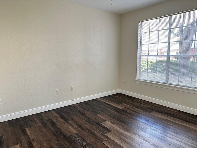 empty room featuring dark hardwood / wood-style floors