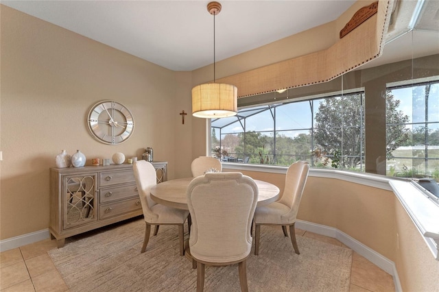 view of tiled dining space