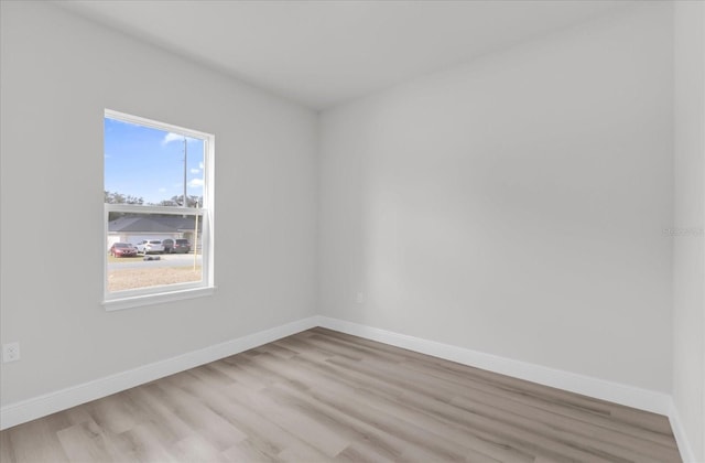 empty room featuring light wood-type flooring