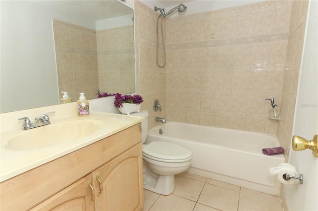 626 Orange Dr Unit 242, Altamonte Springs, FL 32701 - full bathroom with vanity, tile patterned floors, toilet, and tiled shower / bath