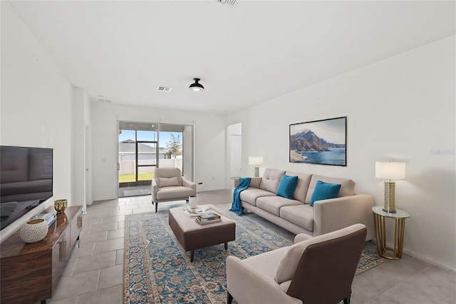 view of tiled living room