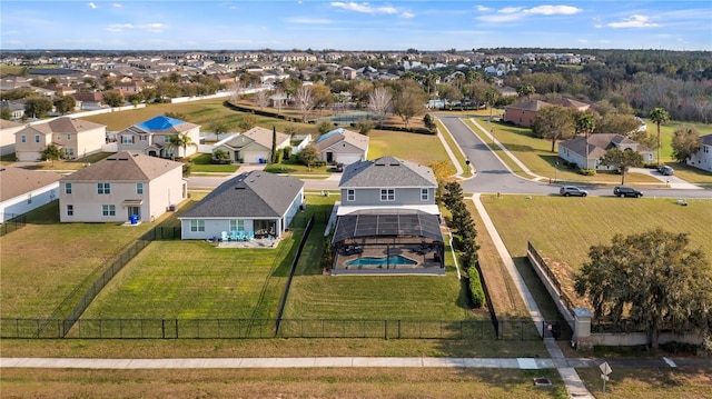 bird's eye view with a residential view