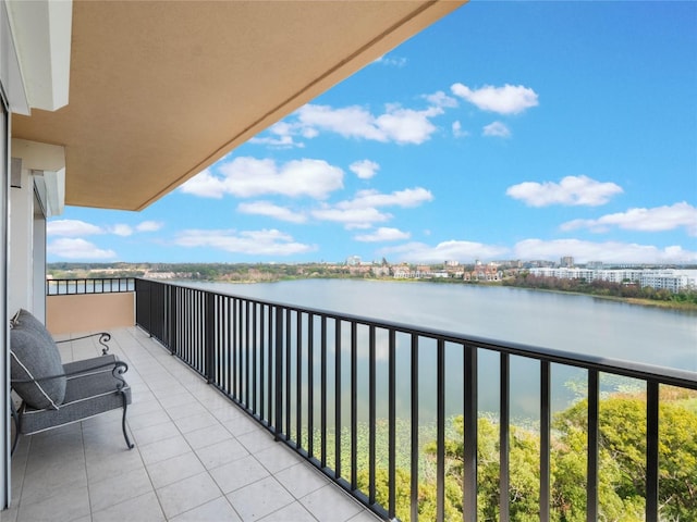 balcony with a water view