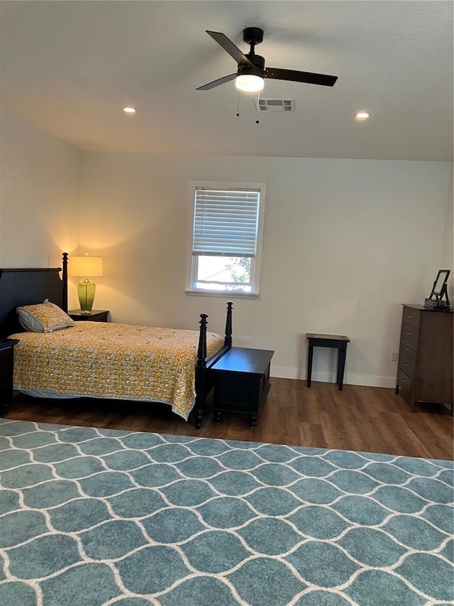 1611 Chestnut Ave, Winter Park, FL 32789 - bedroom with wood finished floors, recessed lighting, baseboards, and a ceiling fan