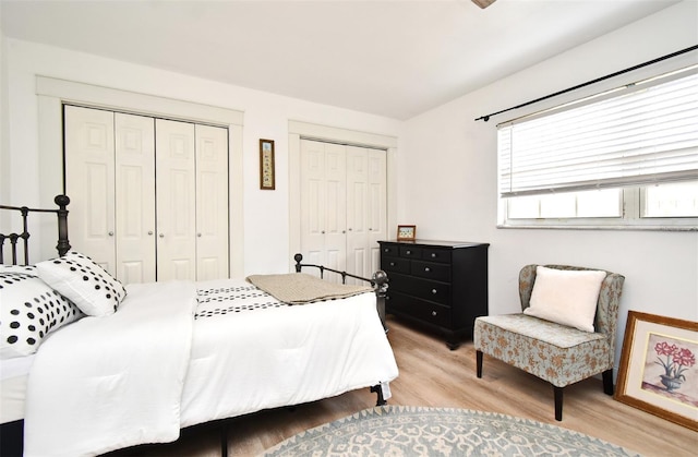 1611 Chestnut Ave, Winter Park, FL 32789 - bedroom with two closets and light wood-style floors