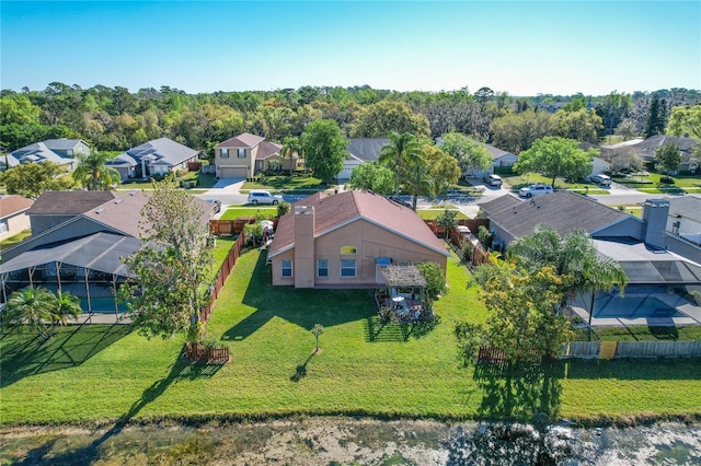 aerial view with a residential view