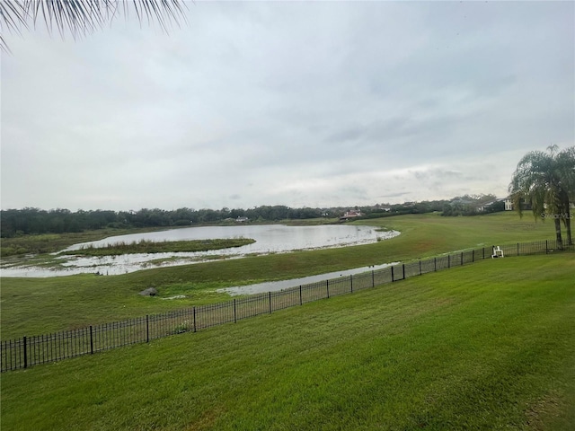 property view of water with fence