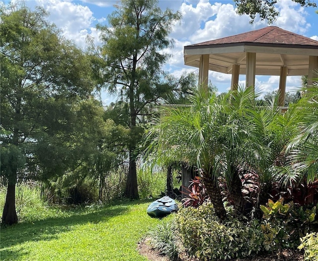 view of yard with a gazebo