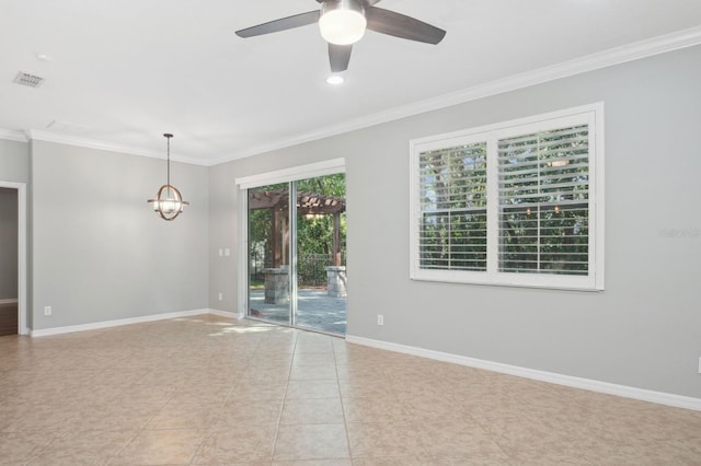 981 Galway Blvd, Apopka, FL 32703 - spare room featuring baseboards, visible vents, and crown molding