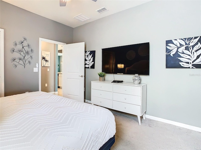 bedroom featuring ceiling fan